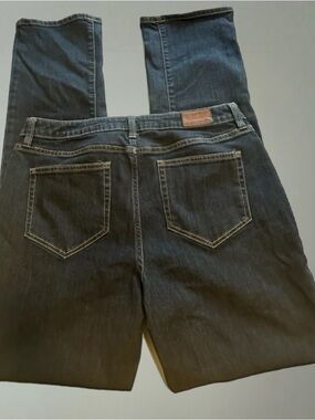 Lands' End Women's Straight-Leg Jeans in Dark Blue Denim